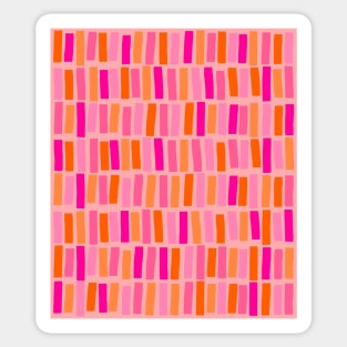 Pink and Orange, Abstract, Lines and Stripes Sticker